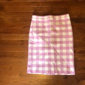 Like New J.Crew Pink Plaid NO. 2 Pencil Skirt
